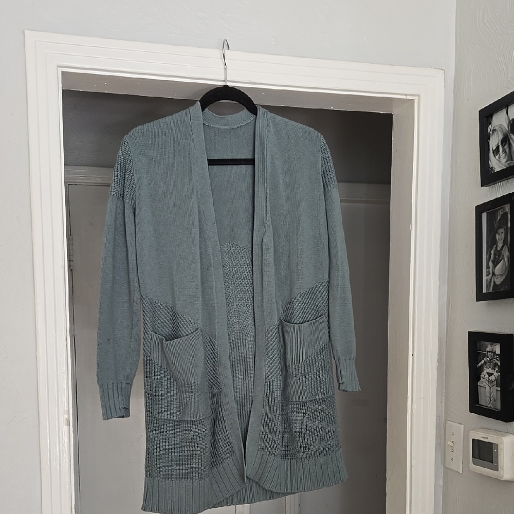 Lululemon Cozy Green Open Front Cardigan